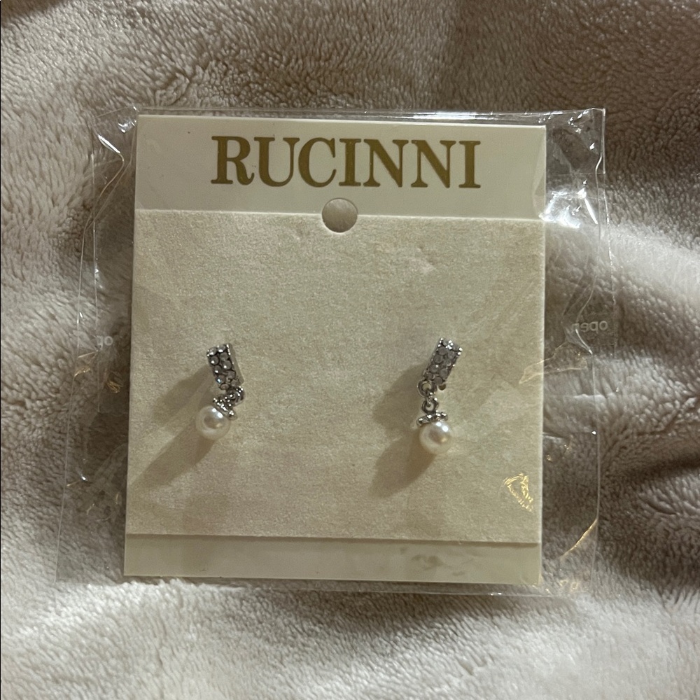 Silver and White Pearl Earrings